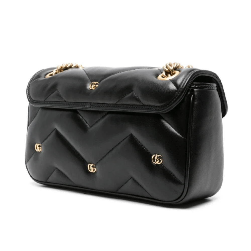 Gucci Black GG Marmont Schoudertas Black Dames