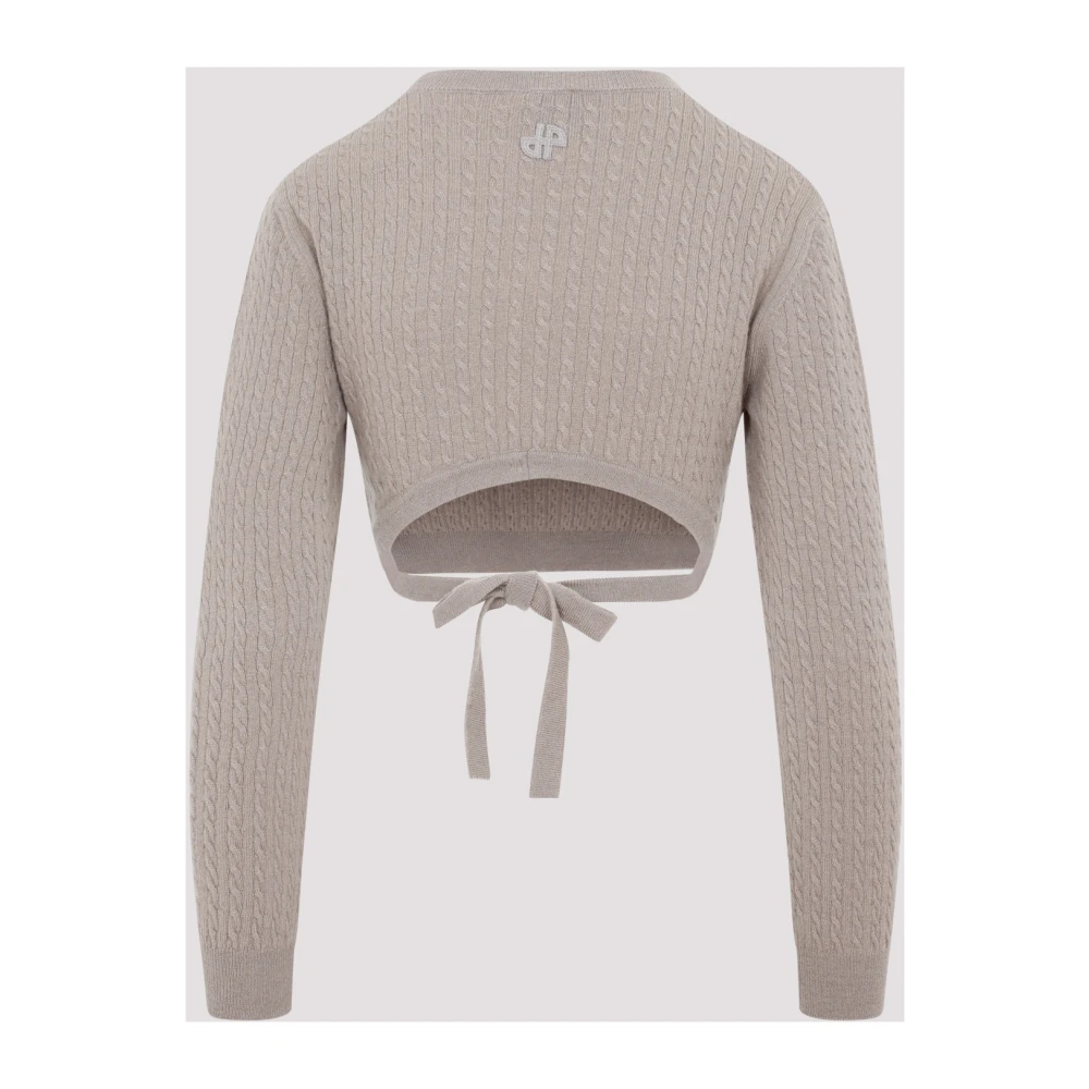 Patou Taupe Cable-Knit Sweater Beige Dames