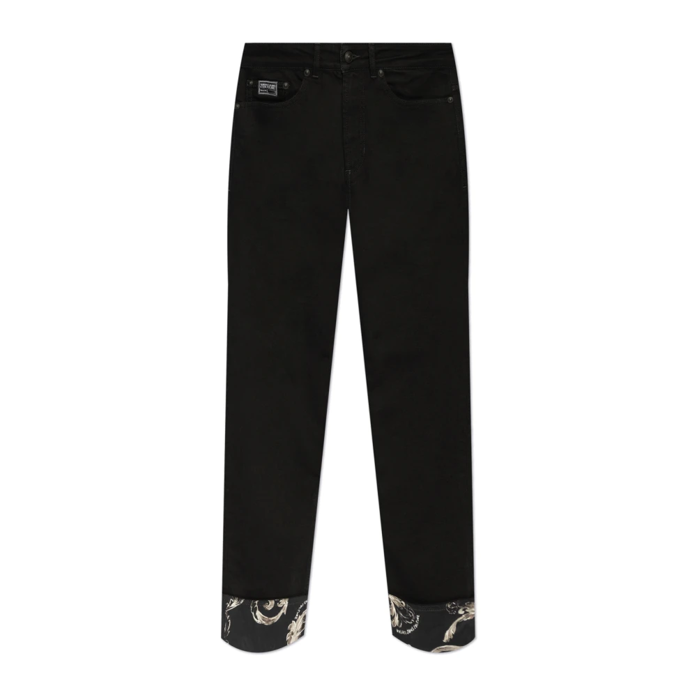 Versace Jeans Couture Jeans med Barocco-tryck på fickorna Black, Herr