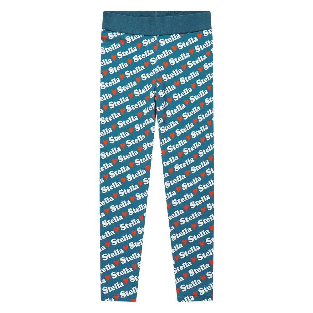 Stella Mccartney Girls Blue Heart Logo Leggings For