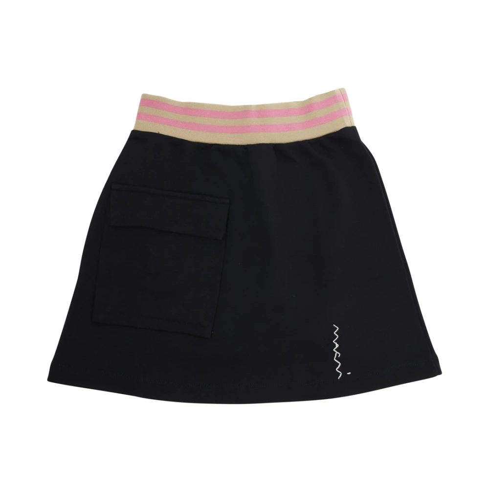 Marni Girls Black Kids Skirts, 4 Y, Cotton Skirt With Front Logo
