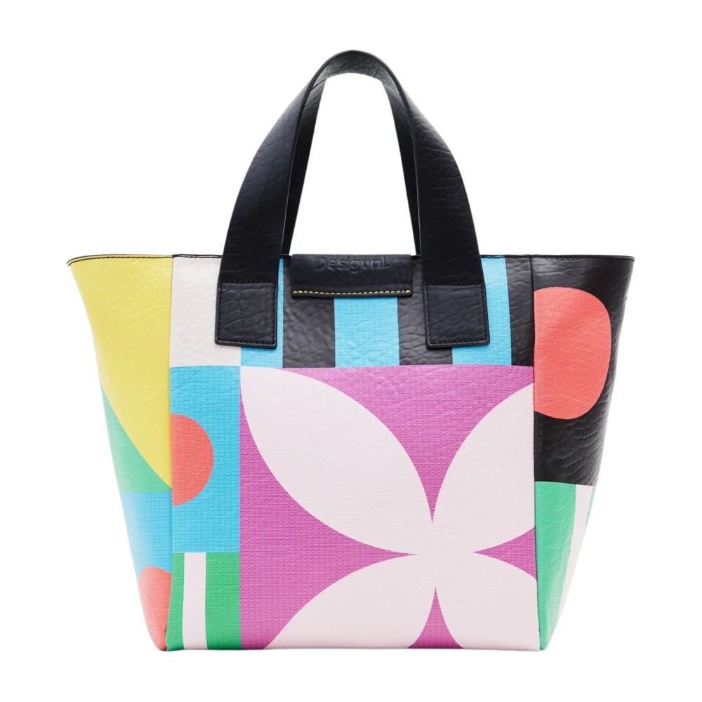 Desigual Kleurrijke Geometrische Patch Shopper Tas Multicolor Dames