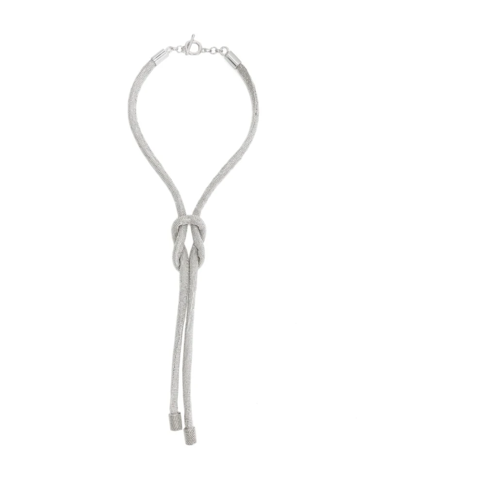 Fabiana Filippi Silver Rep T-Bar Knut Halsband Gray, Dam