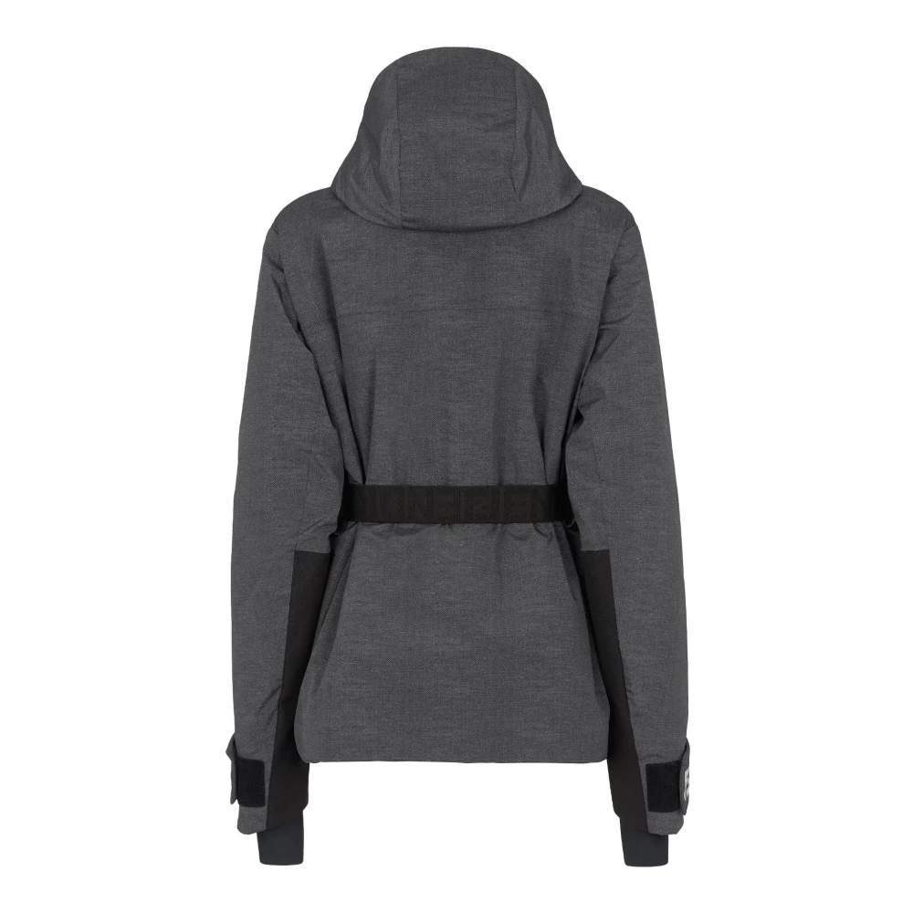 Fendi Technische Ski Downjacket met Logo Gray Dames