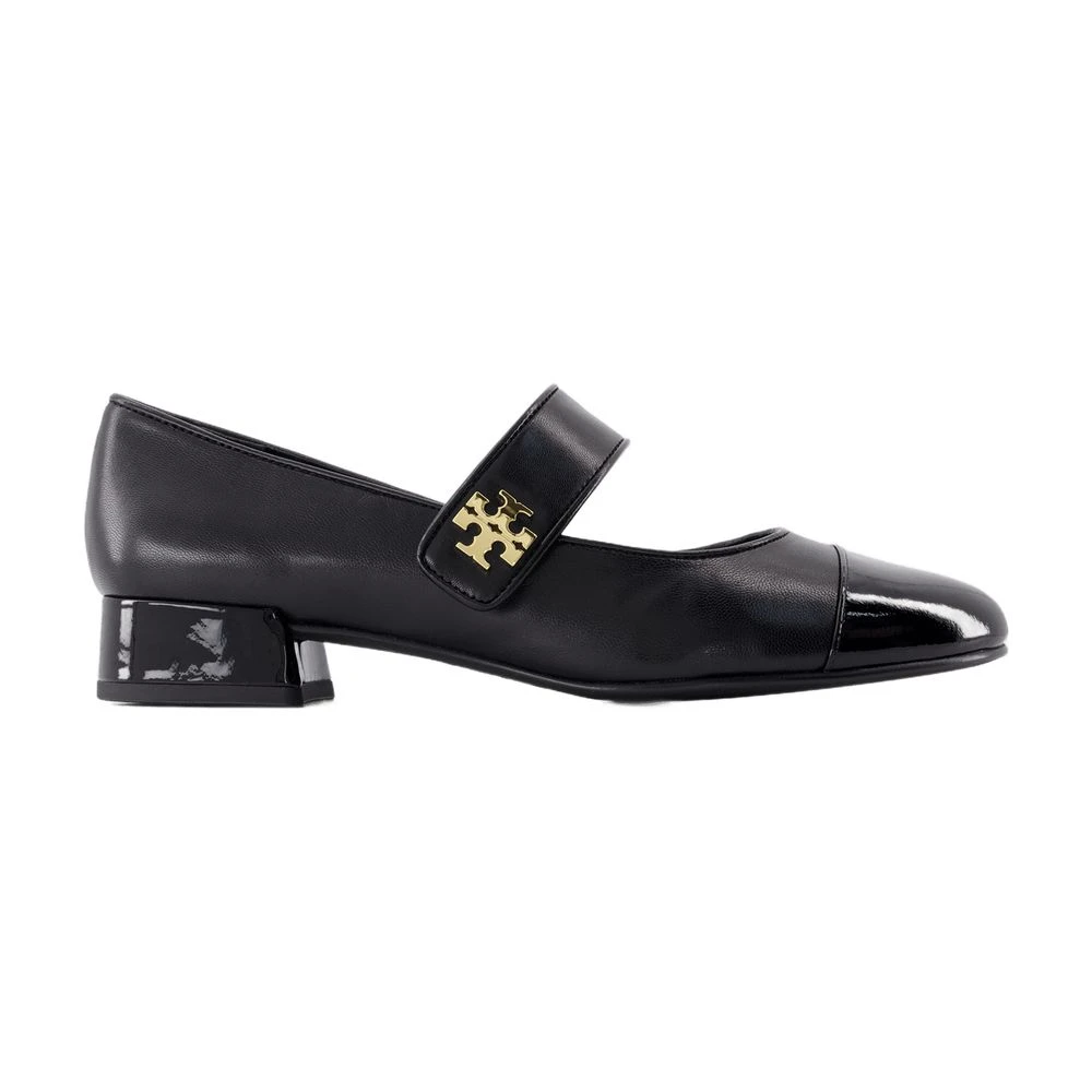 Tory Burch Women's Black Leather Mary Jane Ballerinas