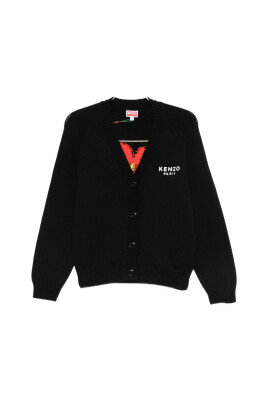 pull-noir-a-col-en-v-avec-logo