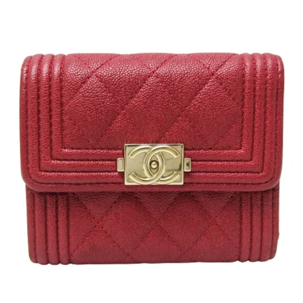 Chanel Vintage Pre-owned Leather wallets Red Dames
