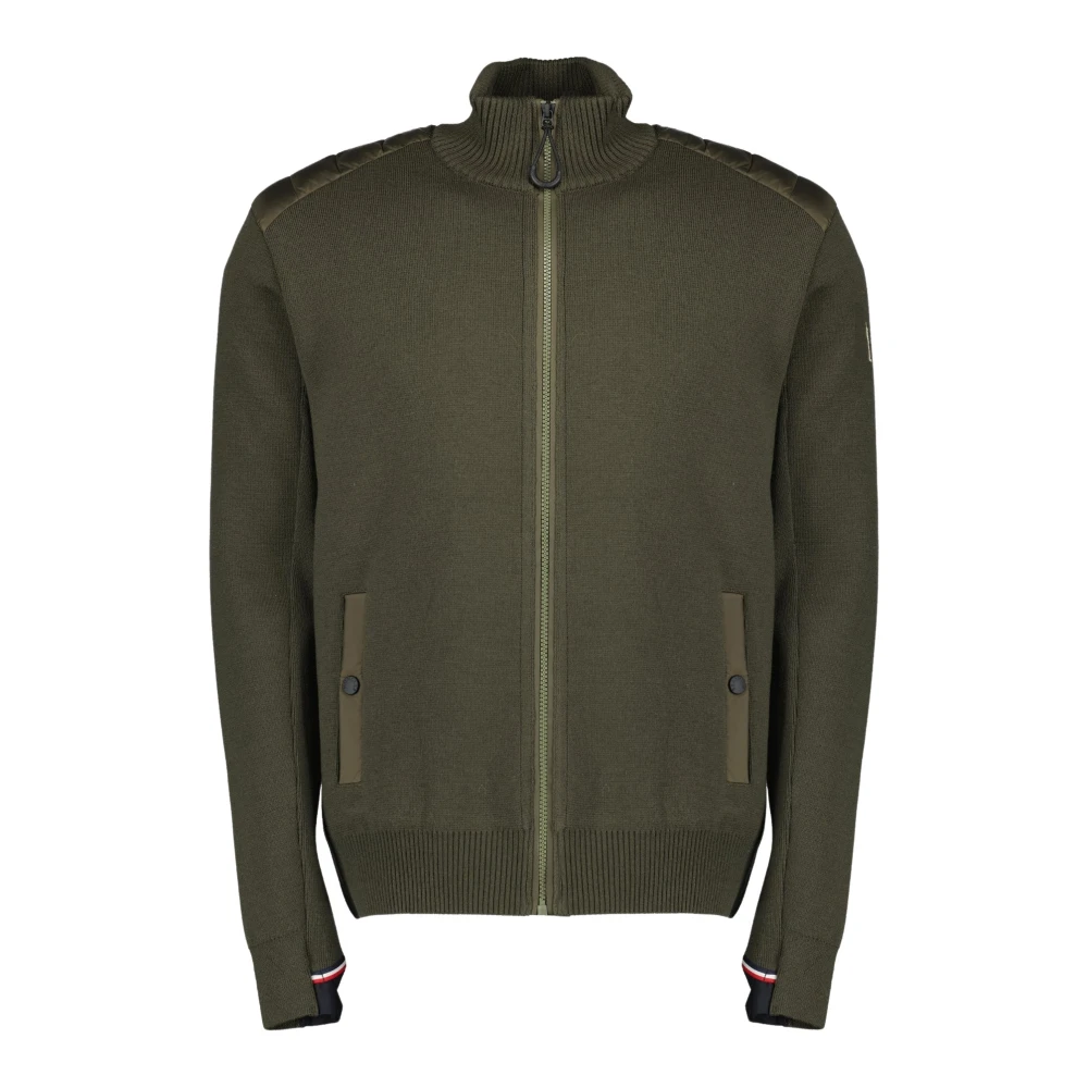 Moncler Men's Green Quilted Zip Cardigan - Cardigans - Xl - Knitwear
