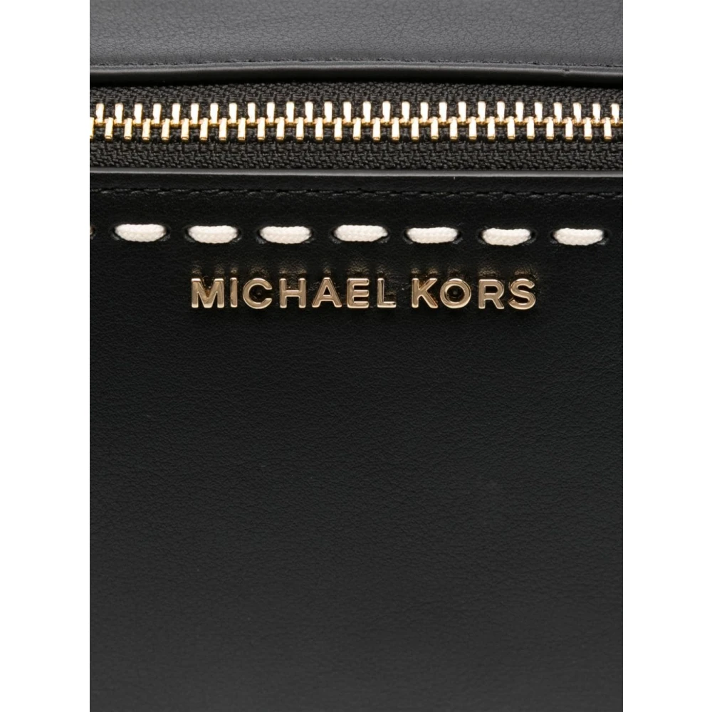 Michael Kors Zwarte Crossbodytas met Goudkleurig Logo Black Dames
