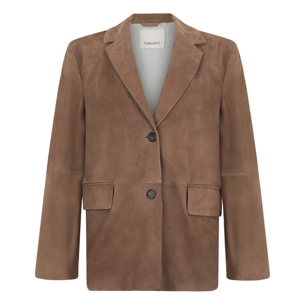 Max Mara Suede Jacket - Female - Blazers - Brown - S - Jackets