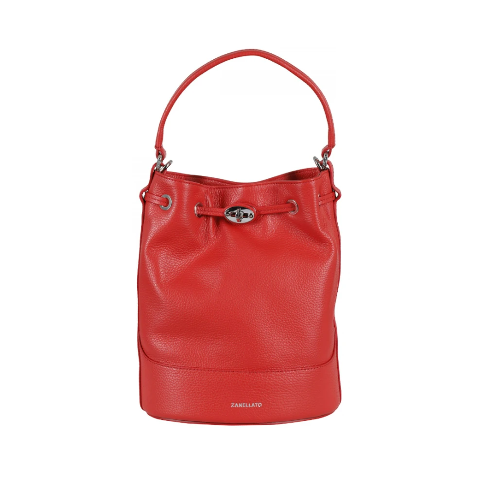 Zanellato Rode Bucket Tas met Twist Sluiting Red Dames