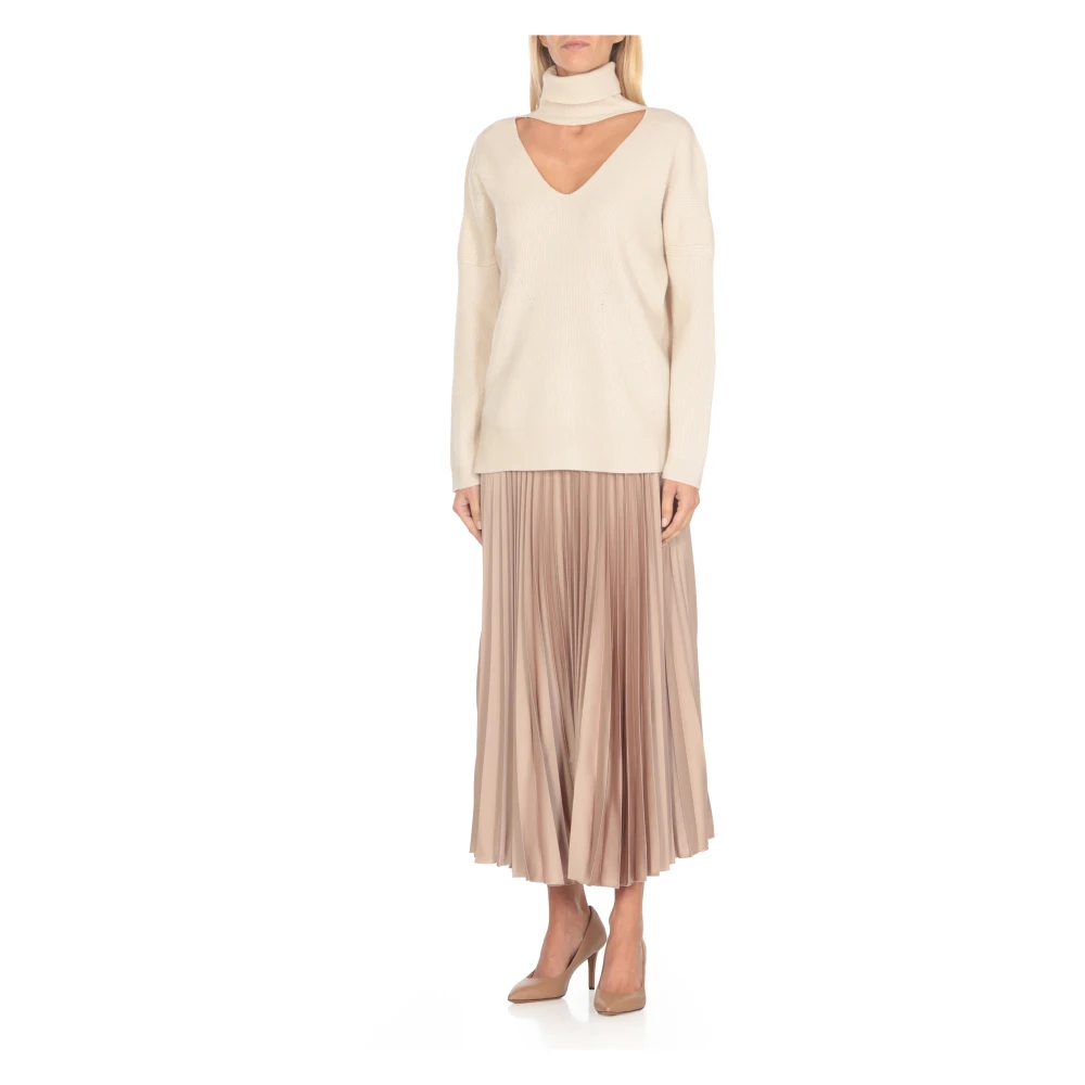 D.Exterior Natuurlijke Wol Coltrui Beige Dames