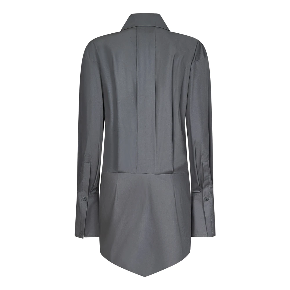 The Attico Grijze Overhemdjurk met Asymmetrische Zoom Gray Dames