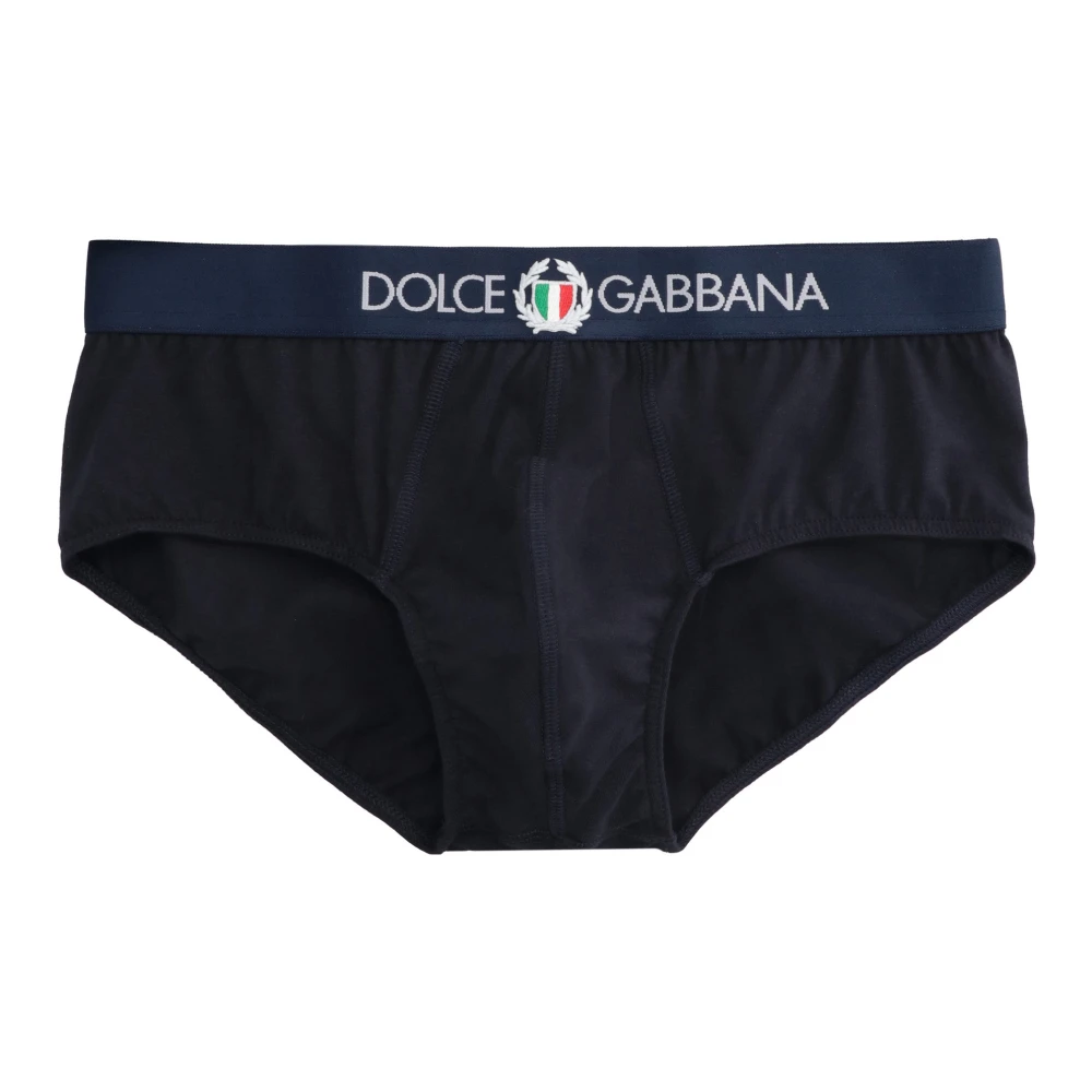 Dolce & Gabbana Logo elastische band katoenen slipjes Blue Heren