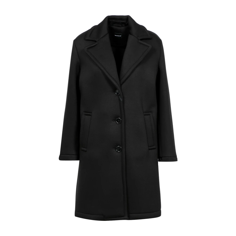 Pennyblack Jersey Scuba Effect Midi Jas Black Dames