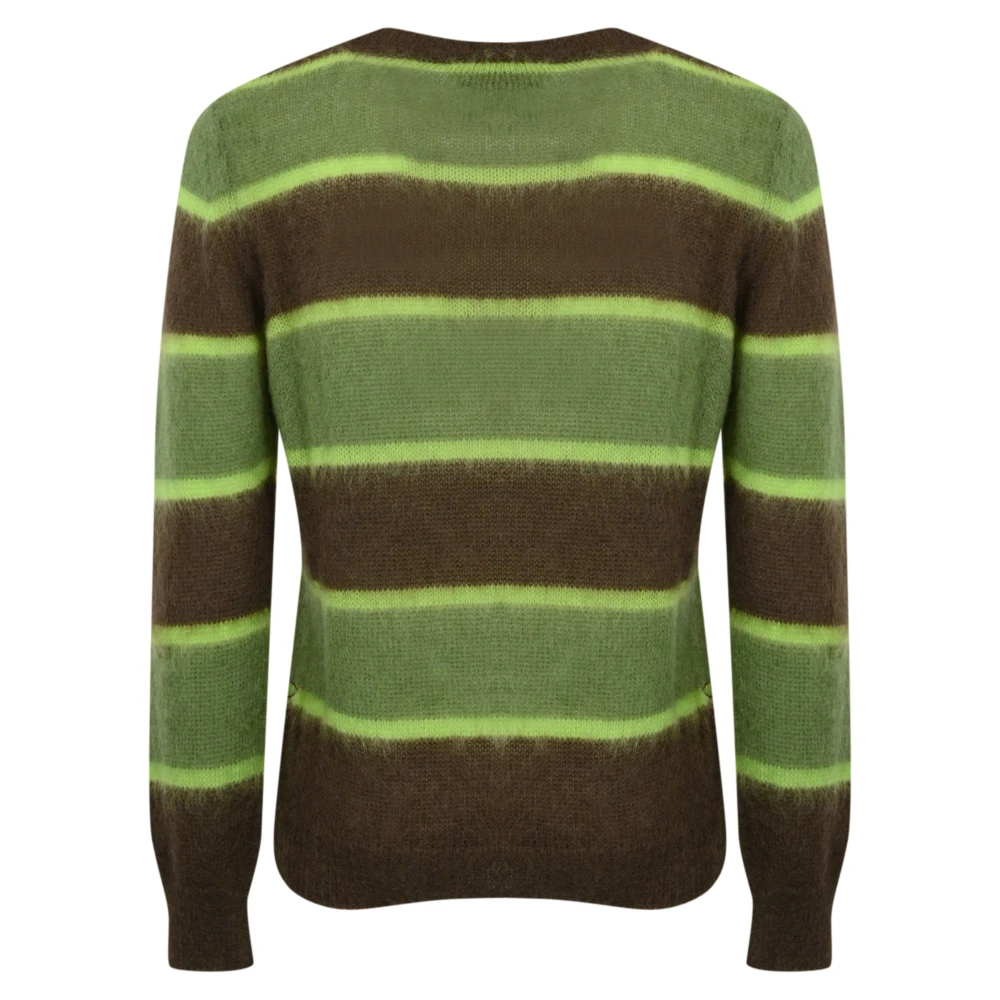 Amaránto Gestreepte Mohair Trui Bruin Multicolor Heren