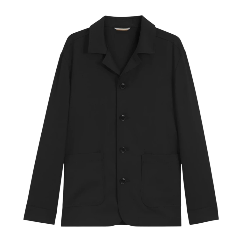 Hugo Black Timeless Overshirt In New Wool Serge - Male - Light Jackets - 3XL - Jackets