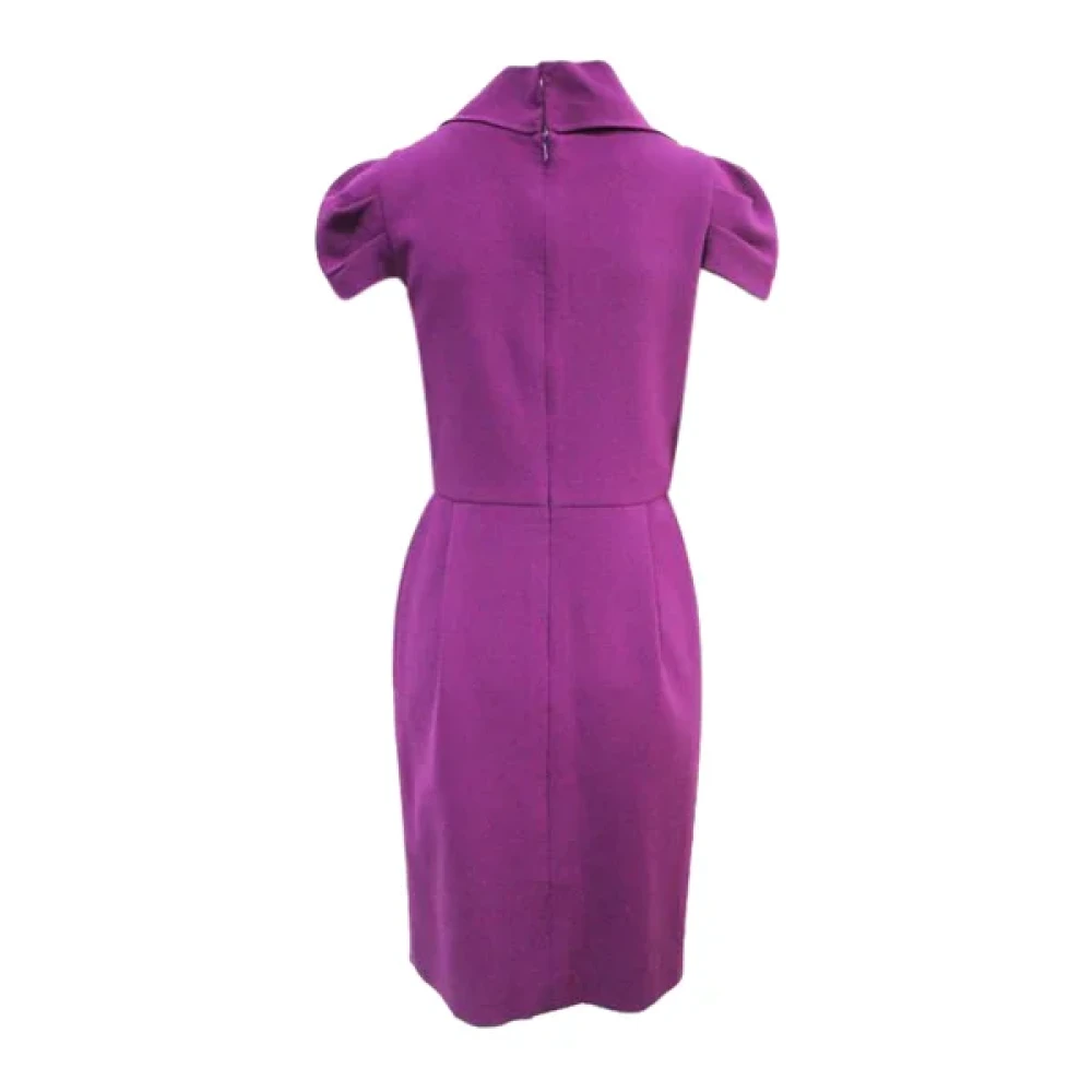 Oscar De La Renta Pre-owned Cotton dresses Purple Dames
