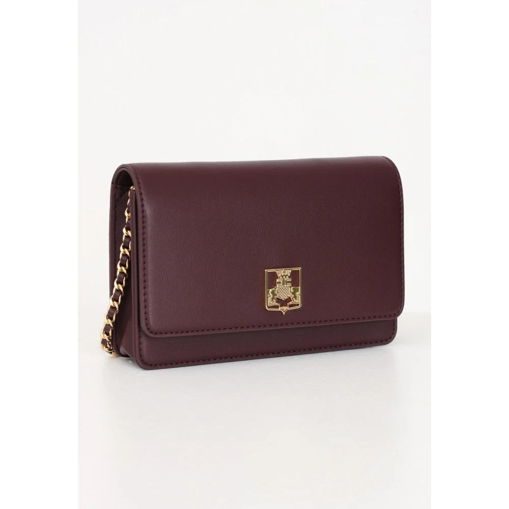 Elisabetta Franchi Bordeaux Schoudertas Elegant Herfst Winter Brown Dames