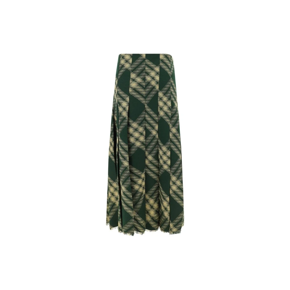 Burberry Check Wrap Midi Rok Green Dames