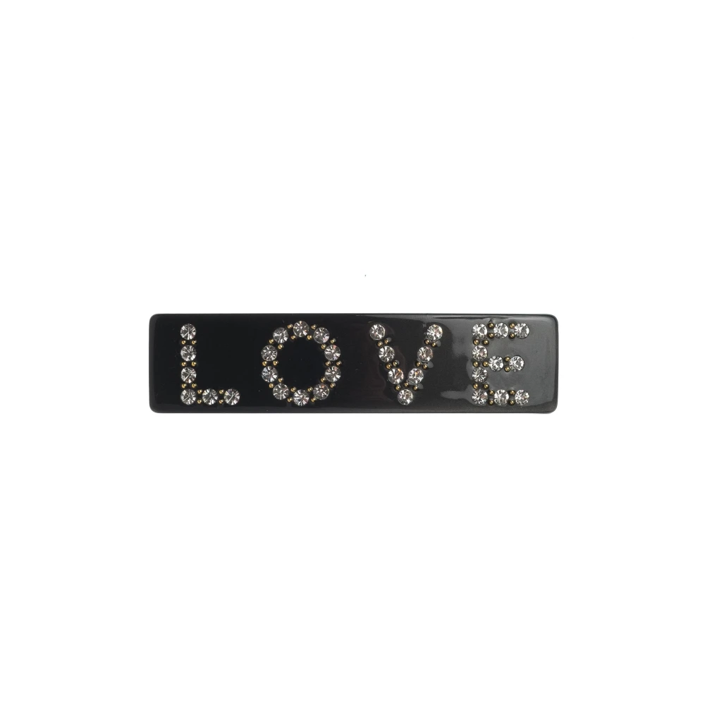 Love Hair Clip Large Charcoal