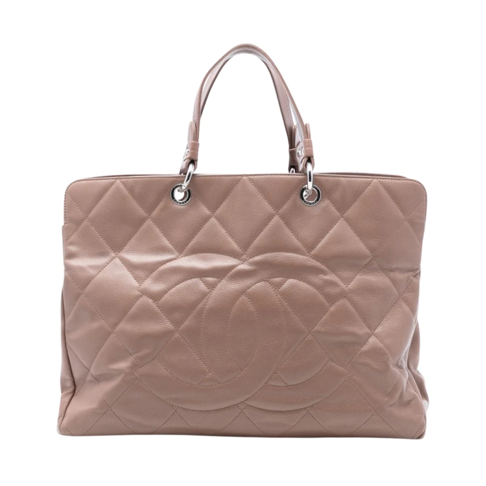 Chanel Vintage Women's Brown Pre-Owned Quilted Tote Bag