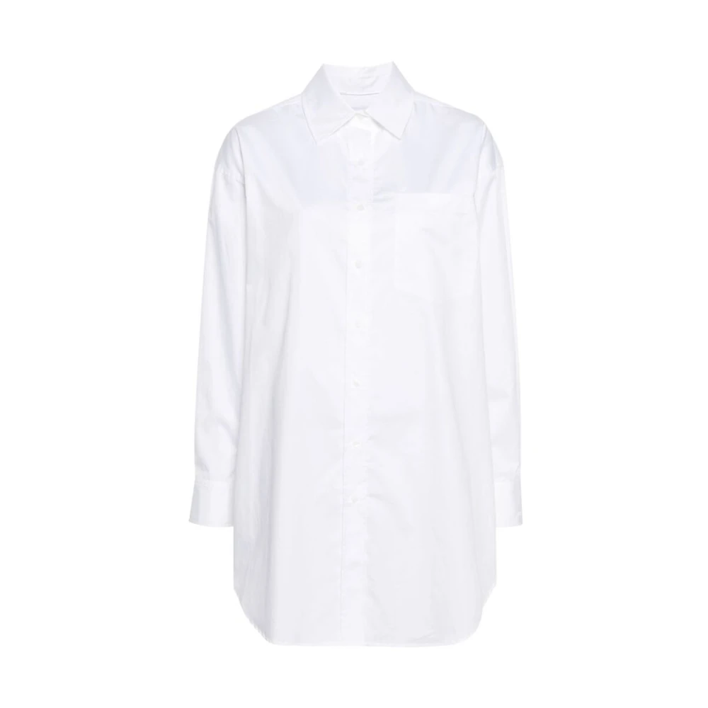 Calvin Klein Witte Katoenen Poplin Overhemd White Dames