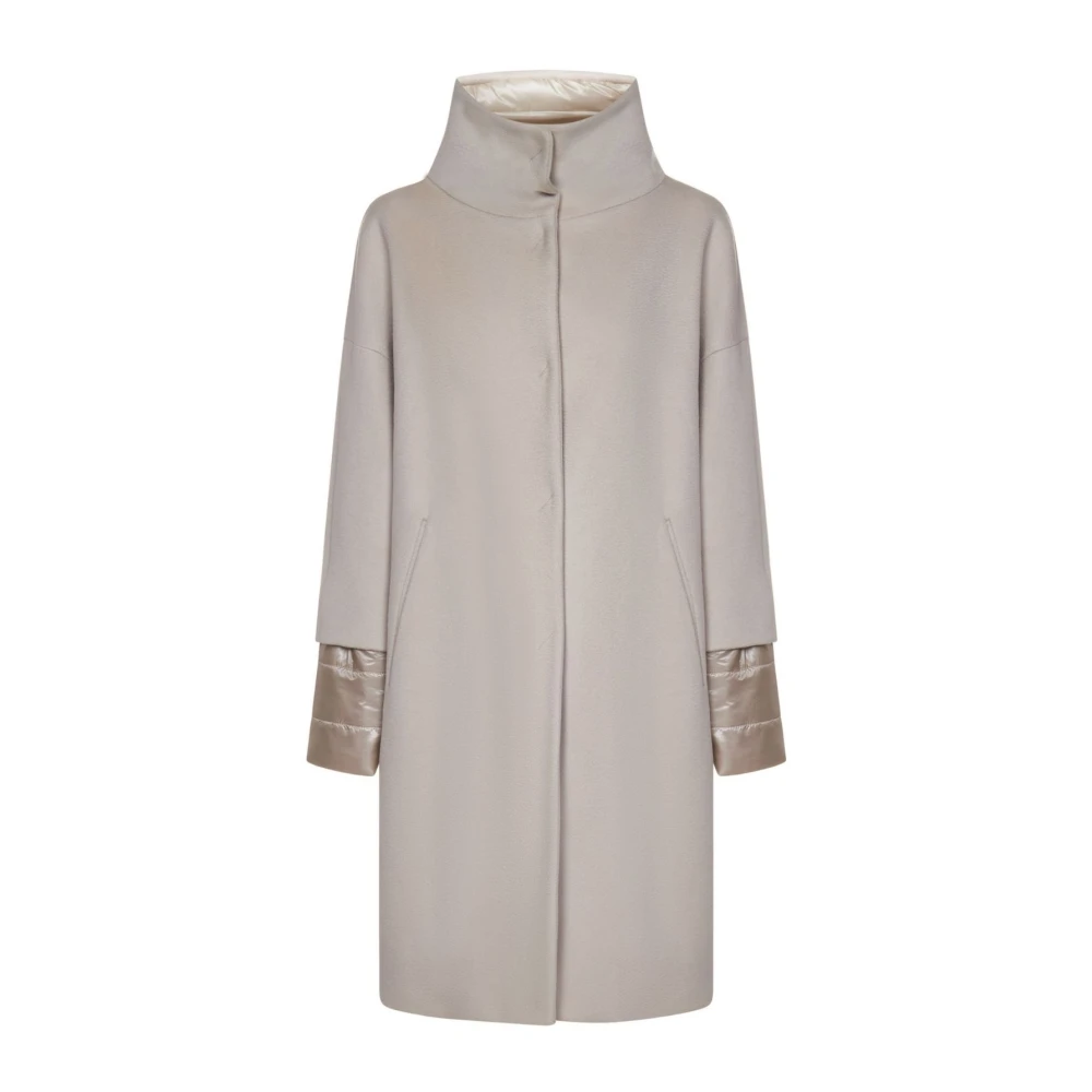Herno Women's Beige Winter Coat High Collar