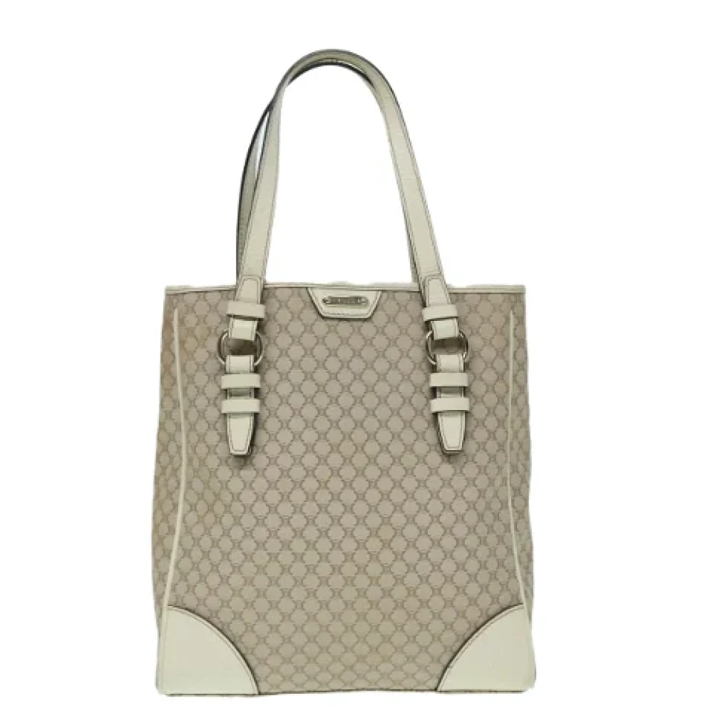 Celine Vintage Pre-owned Canvas handbags Beige Dames