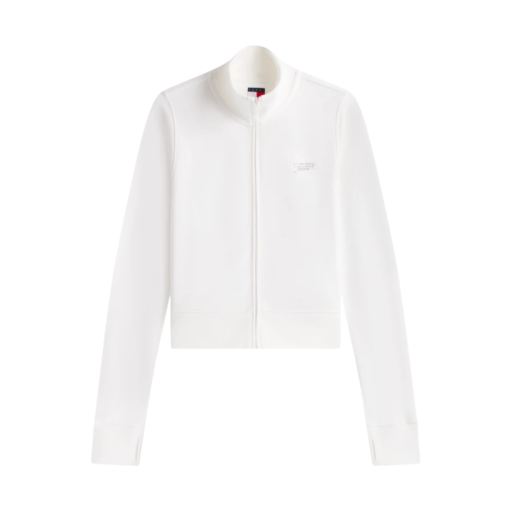 Tommy Jeans Women's White Zip-Throughs, M, Jumpers