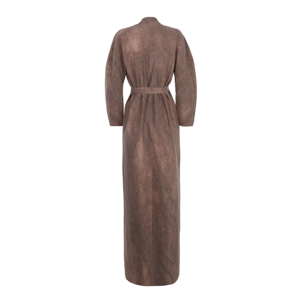 Cortana Rocco jurk van linnen en zuivere wol fade klei Brown Dames