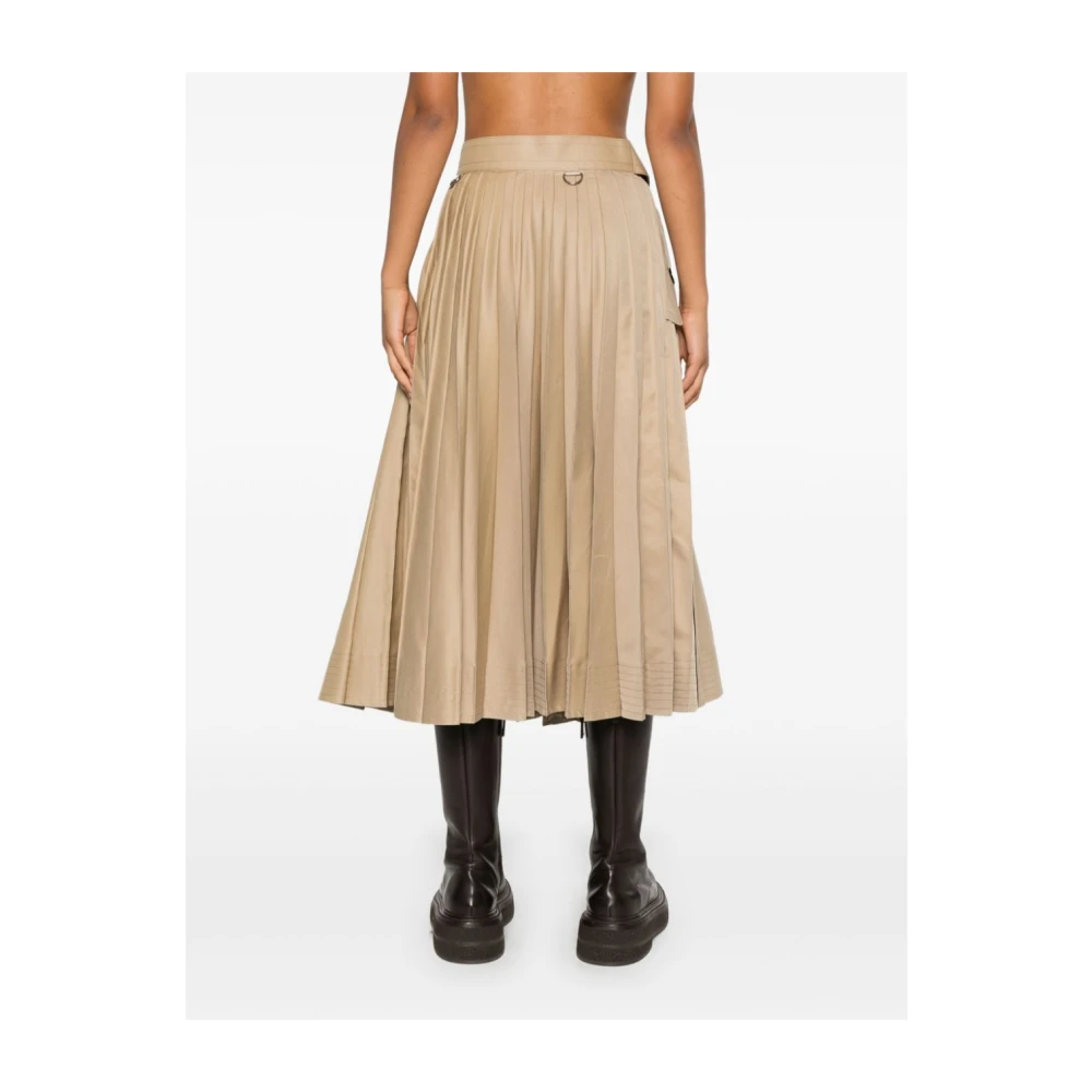 Sacai Beige Geplooide Omslagrok Beige Dames