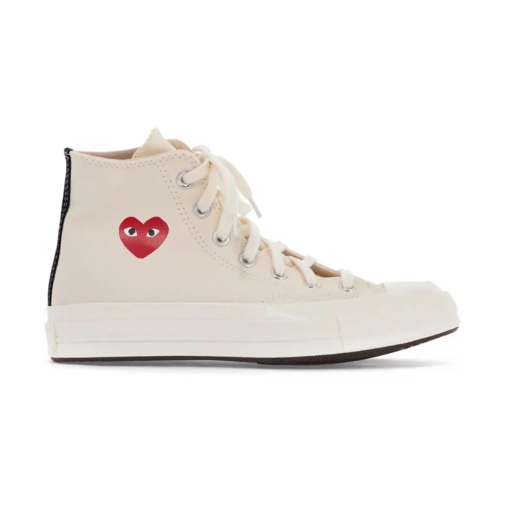 Comme des Garçons Play Small Heart High Top Sneakers ‘Chuck Taylor 70’ Dames Schoenen Beige