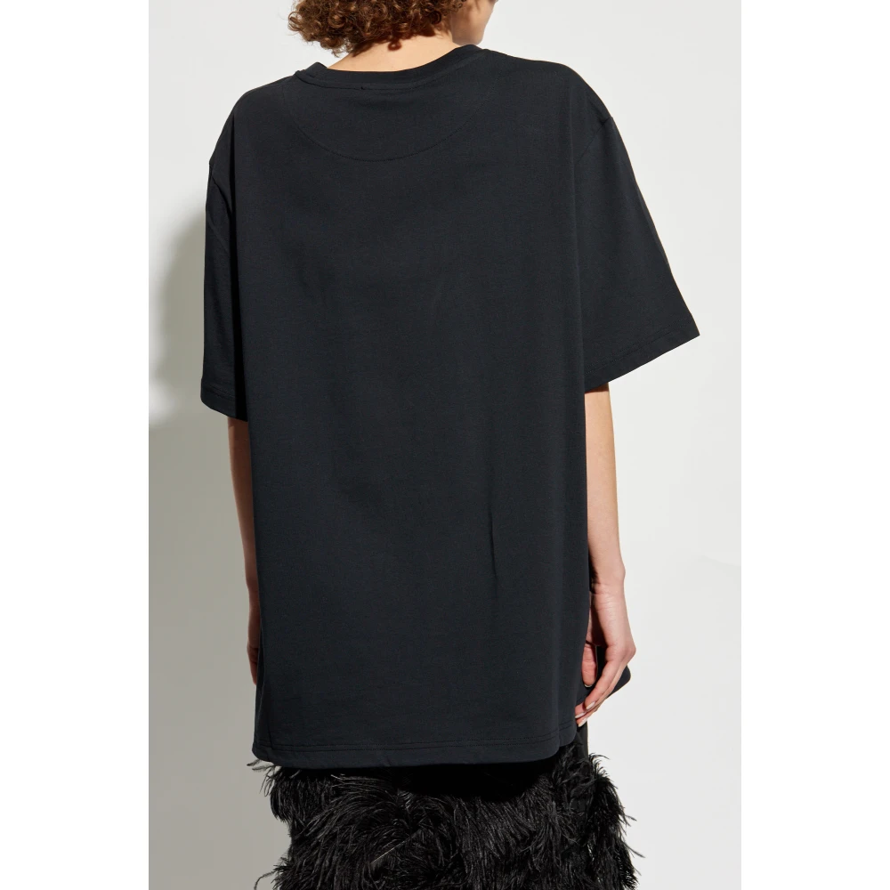 The Attico T-shirt met logo Black Dames