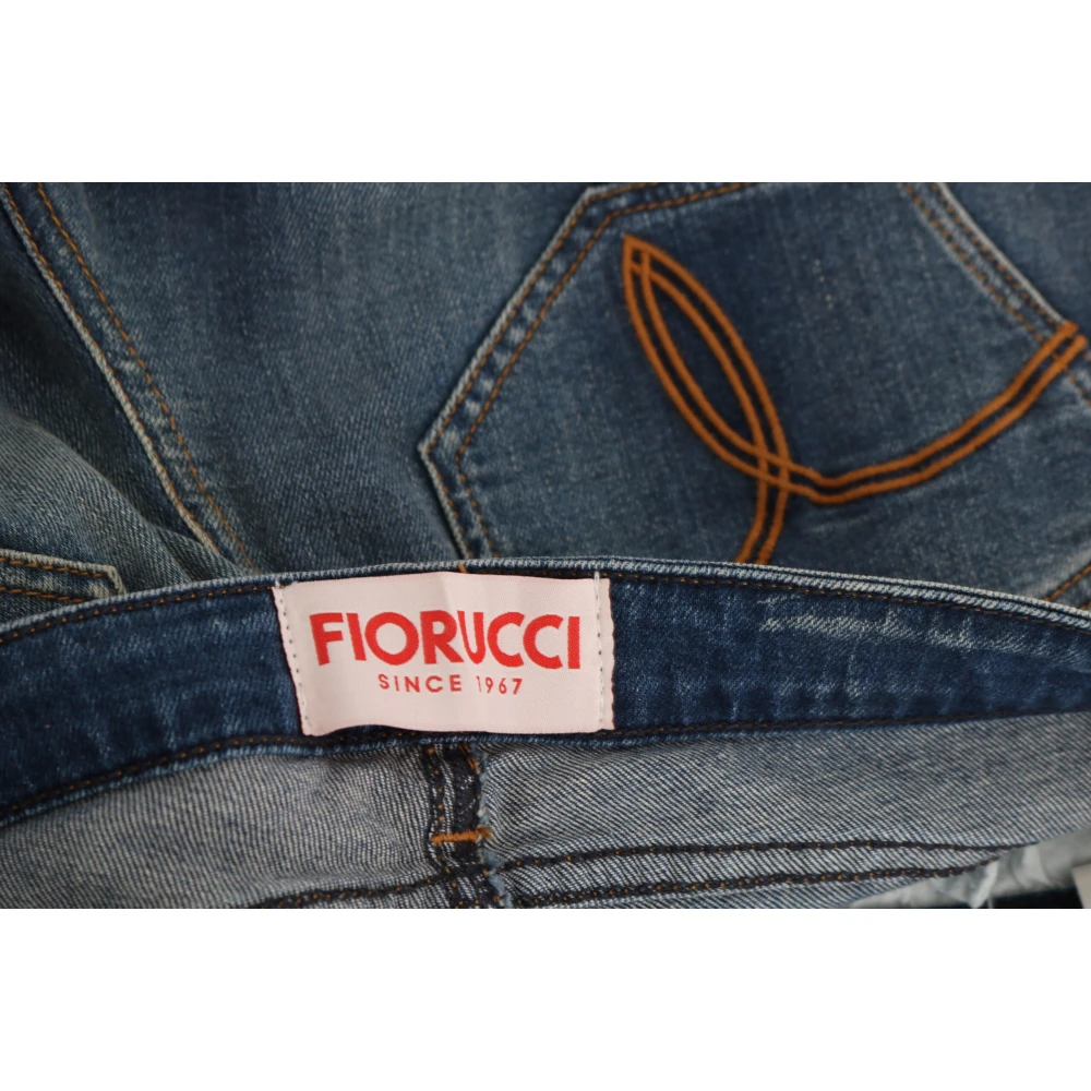 Fiorucci Vintage Blue Slim Mid-Waist Jeans Blue Dames