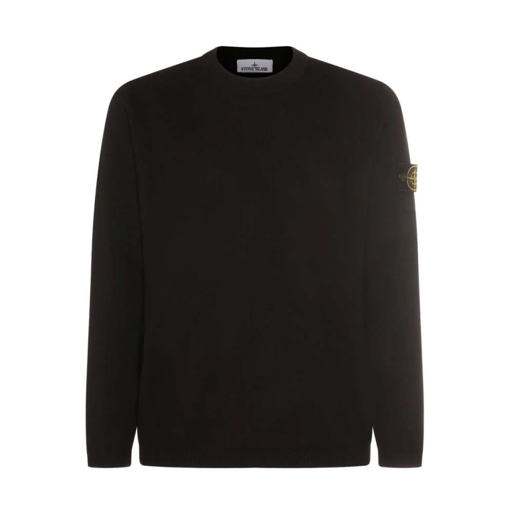 Stone Island Men's Black Round-Neck Knitwear, L, Round-Neck Knitwear