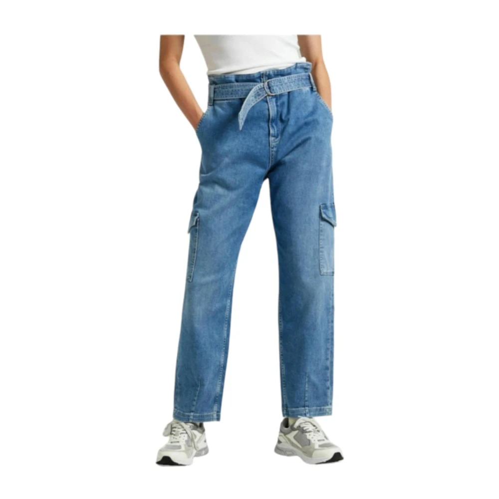 Pepe Jeans Blauwe Utility Tapered Jeans Blue Dames