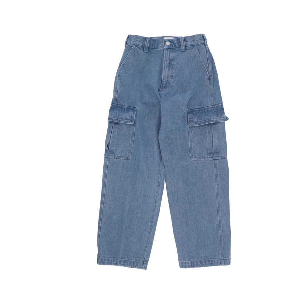 Obey Men's Blue Loose Fit Jeans, W34, Cargo Denim Trousers Wide Leg