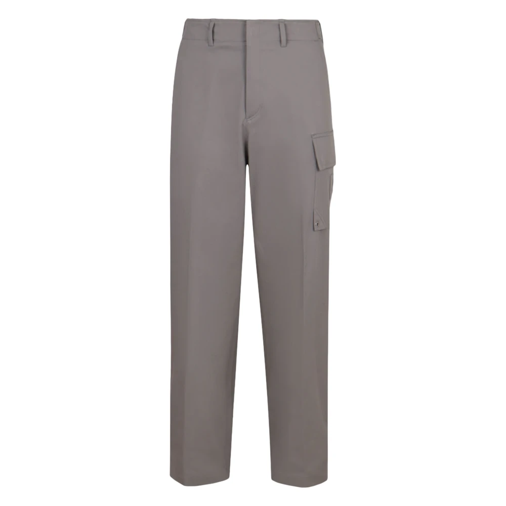 Fendi Men's Gray Straight Trousers, M, Cargo Trousers