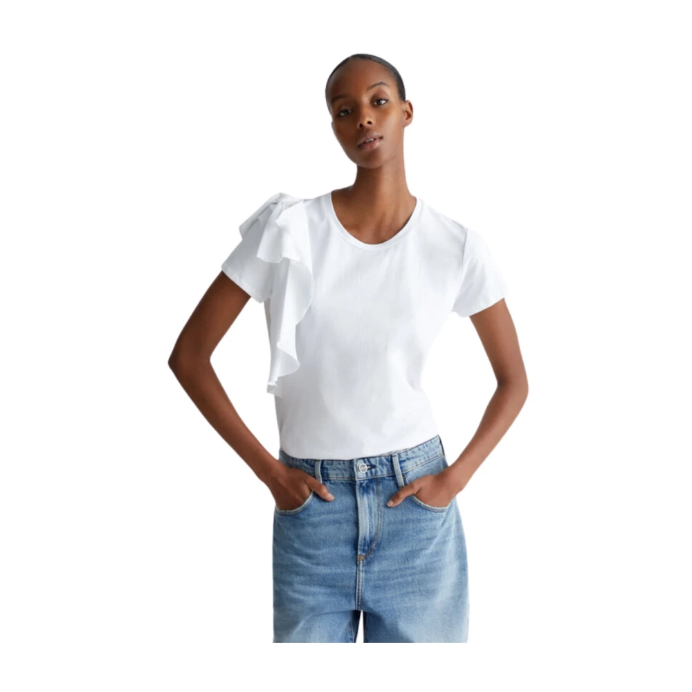 Liu Jo Gerimpeld T-shirt White Dames