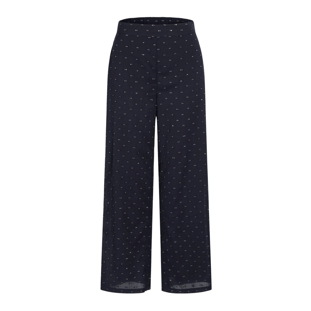 RUE de Femme Elegante Wijde Pijp Donkerblauwe Broek Blue Dames