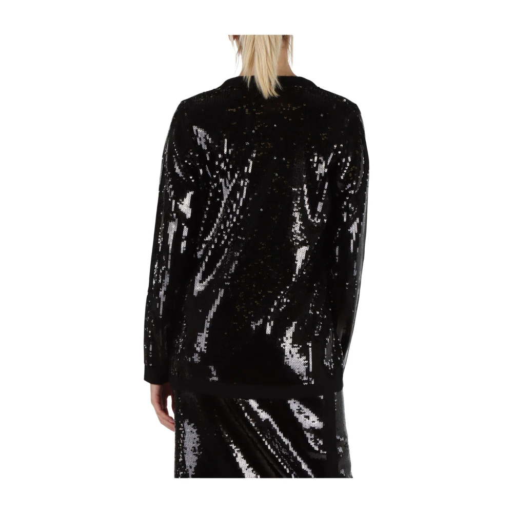 Twinset Pailletten wolmix double-breasted cardigan Black Dames