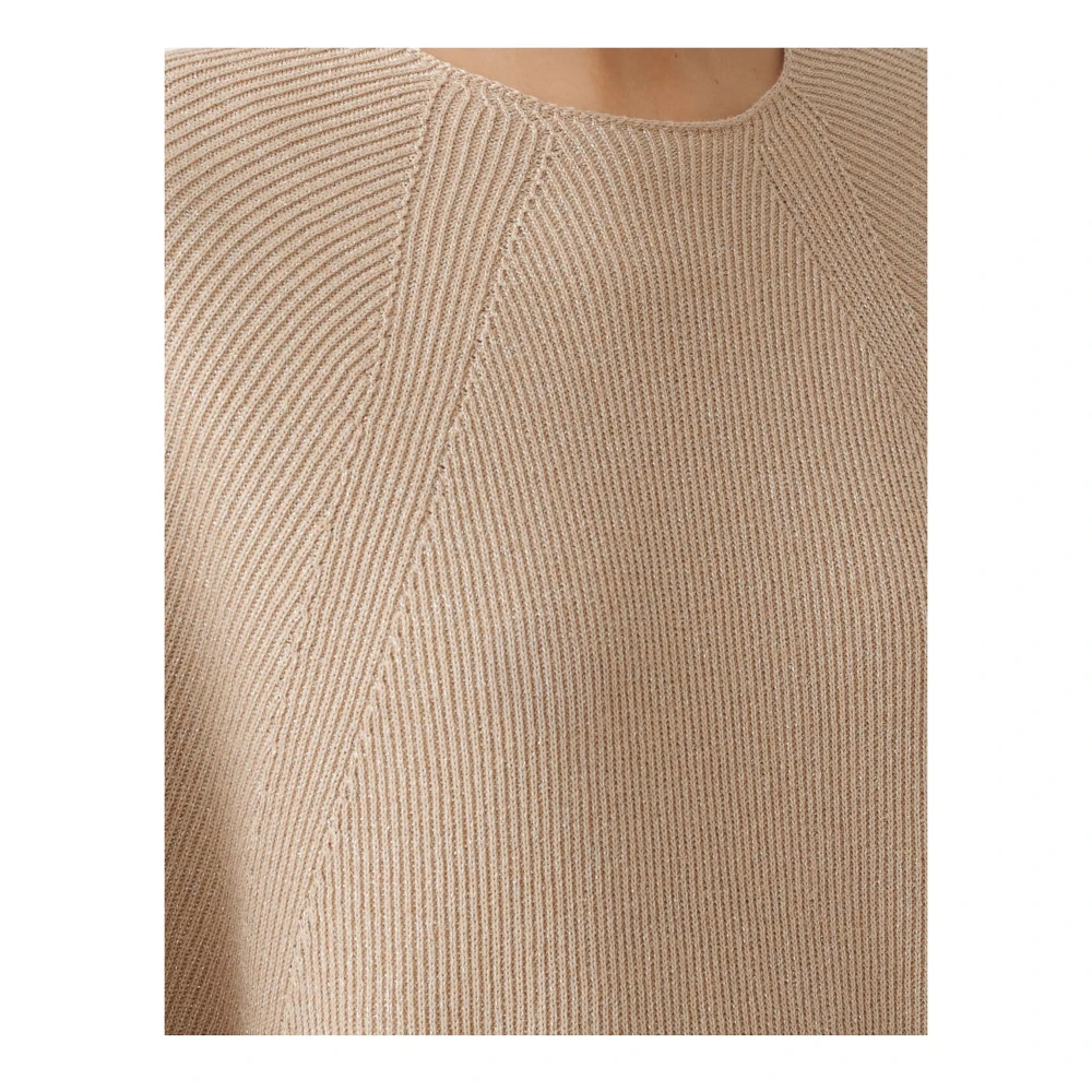 Fabiana Filippi Katoen Lurex Cape Sweater Zand Beige Dames
