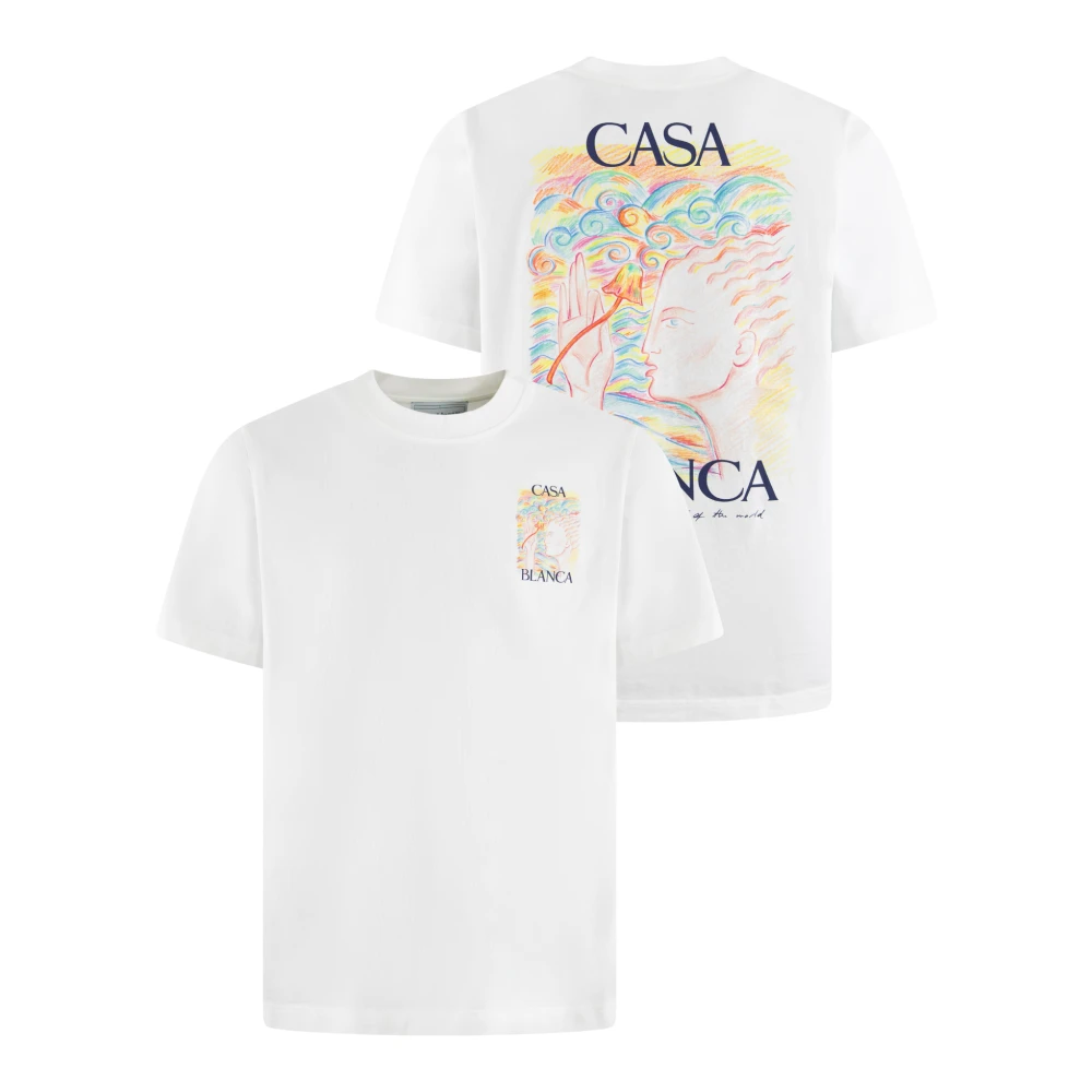 Casablanca Stijlvolle Heren Shirt met Paddenstoelengodin White Heren