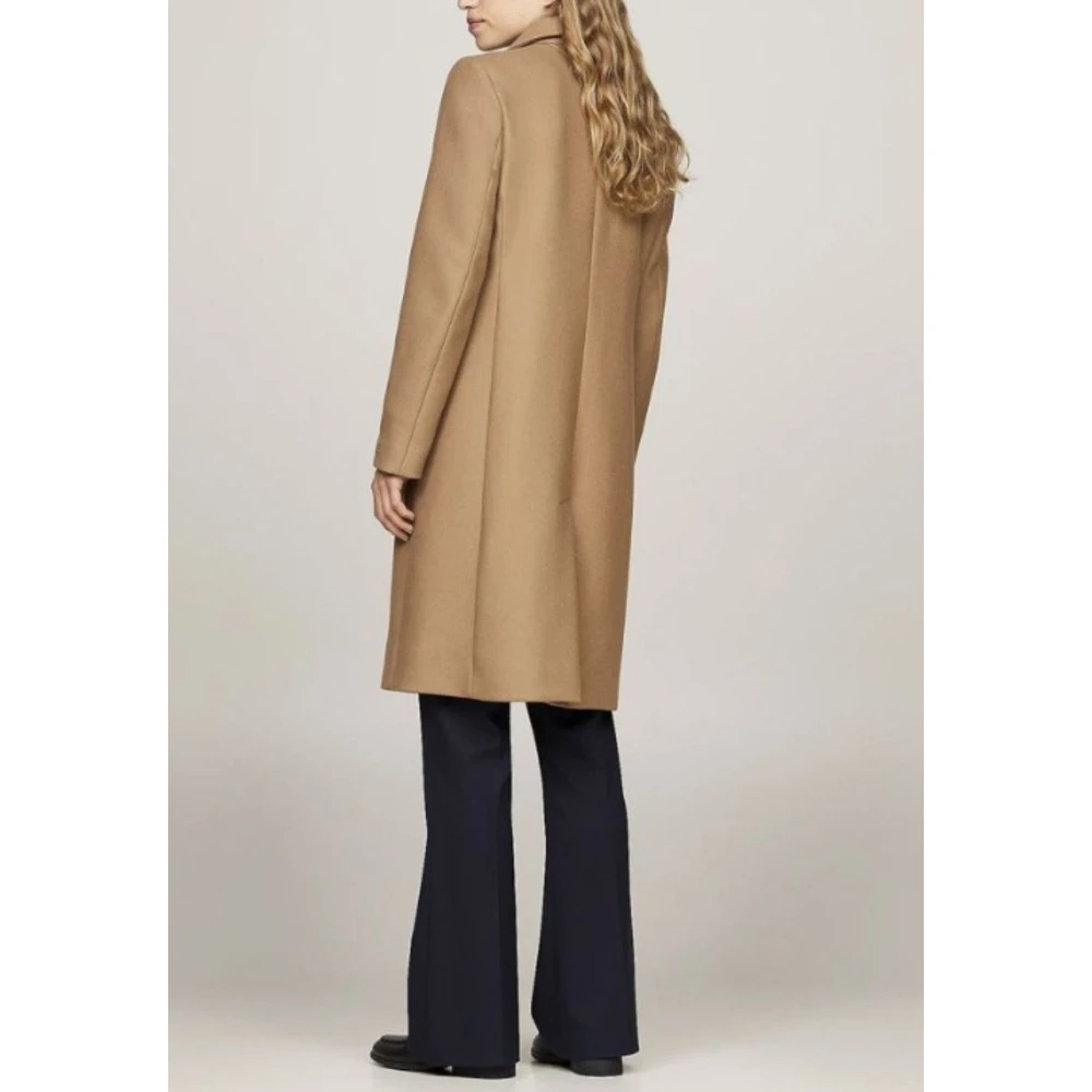 Tommy Hilfiger Klassieke Wollen Blend Damesjas Brown Dames