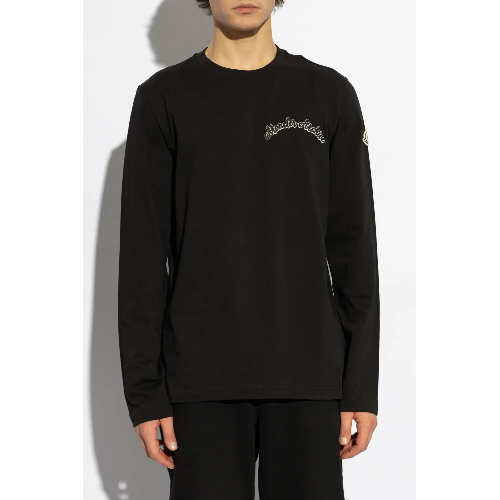 Moncler T-shirt met logo Black Heren