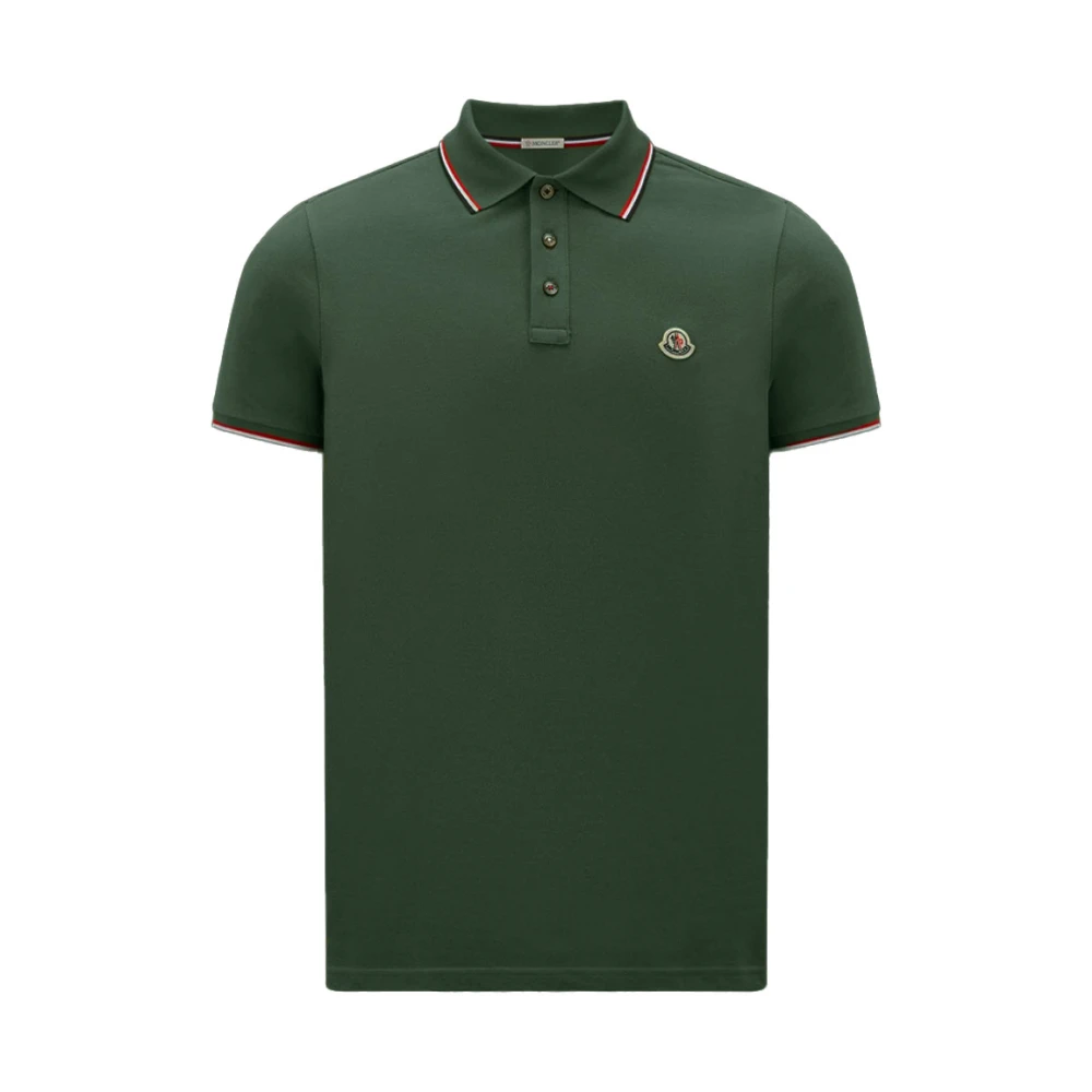 Moncler Tricolor Polo Shirt Green Heren