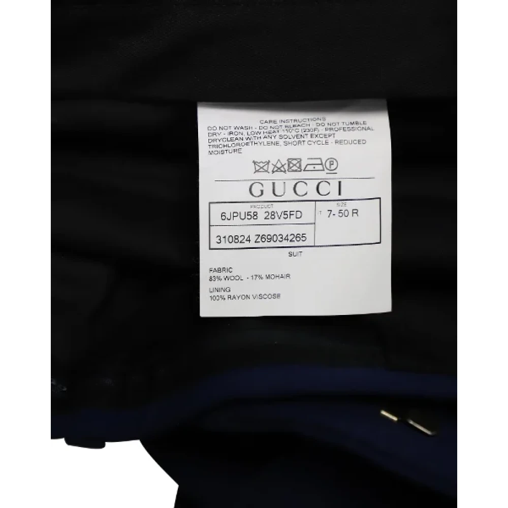 Gucci Vintage Pre-owned Wool bottoms Blue Heren