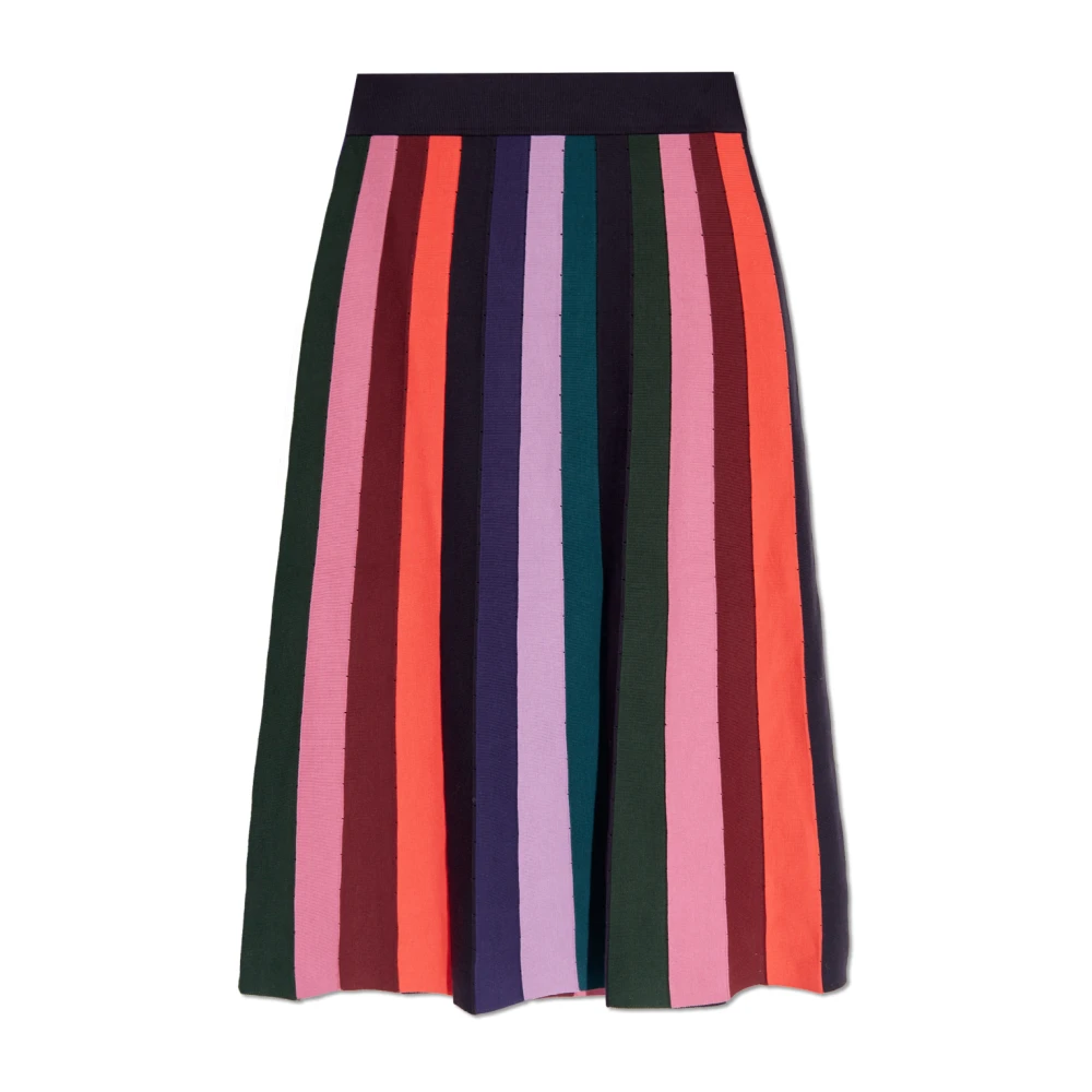 PS By Paul Smith Gestreepte Katoenen Rok Onder De Knie Multicolor Dames