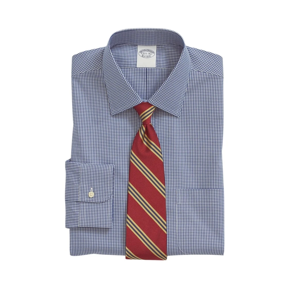 Brooks Brothers Regular Fit Non-Iron Gingham Overhemd met Ainsley Kraag Blue Heren